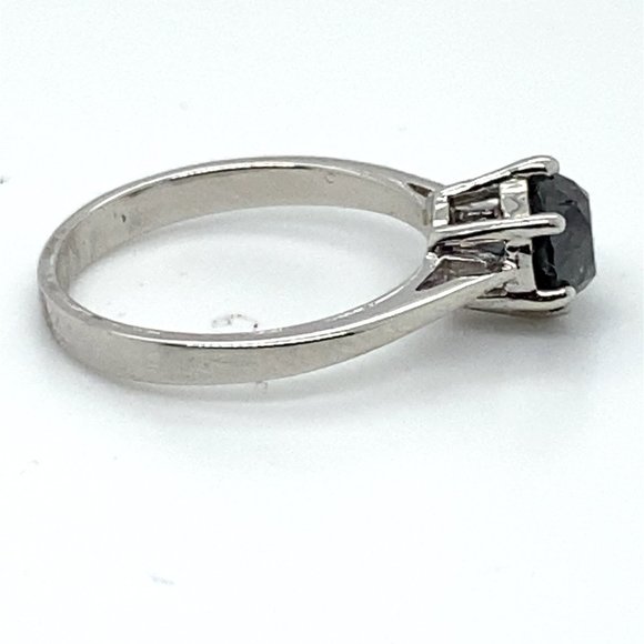 Black Diamond 1.03ct Solid 14K White Gold Ring - Picture 5 of 7